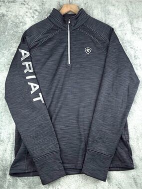 Ariat TEK Team 1/2 Zip Sweatshirt Mens Gray Large Cold Series Pullover